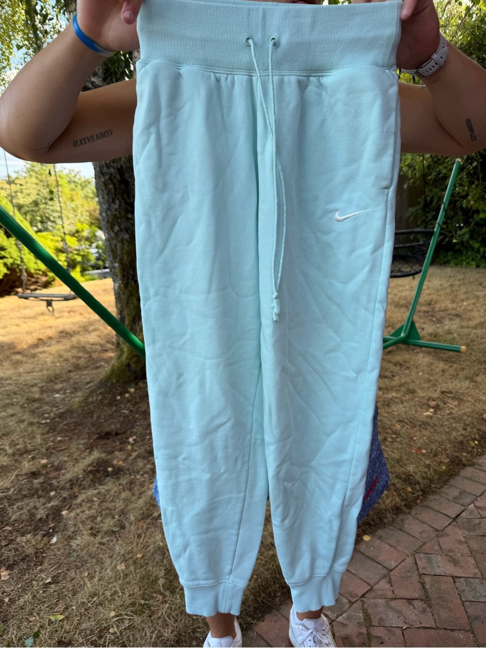Nike Light Blue Jogger Sweatpants with Drawstring Waist